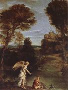 Landscape with Tobias as far hold of the fish Domenichino