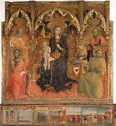 Madonna and Child Enthroned with Four Angels and SS.John the Baptist,Peter,Francis,and Paul SASSETTA